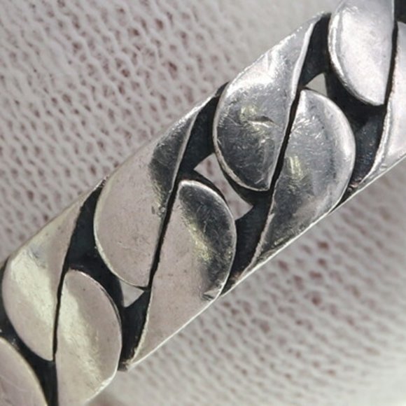 Gucci Ring Interlocking G Wide 661513 SV Sterling Silver 925 Size 18 Chain Me... - Picture 6 of 7